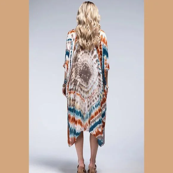 Piper Vibrant Tie-Dye Swirl Kimono - Picture 6 of 7